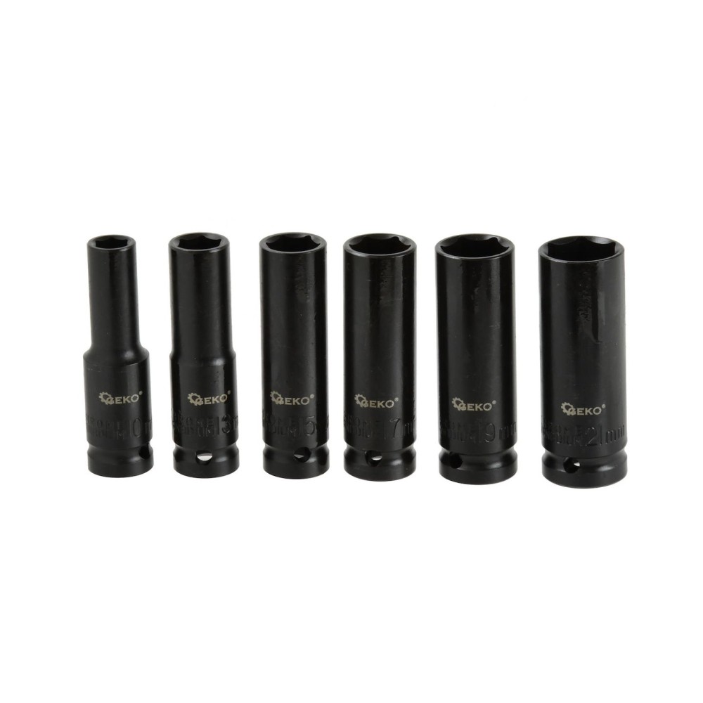Zestaw długich  nasadek udarowych 1/2" 10-21mm 6el. (20)