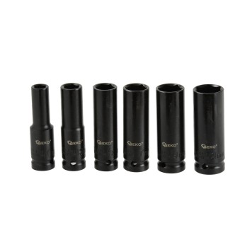 Zestaw długich  nasadek udarowych 1/2" 10-21mm 6el. (20)