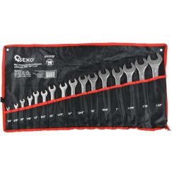 Kpl. kluczy płasko-oczkowych calowych 16el. 1/4"-1,1/4"(6)