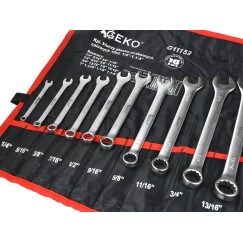 Kpl. kluczy płasko-oczkowych calowych 16el. 1/4"-1,1/4"(6)