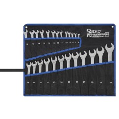 Klucze płasko-oczkowe satyna 6-32mm 25el.CRV/op.płachta/(4)