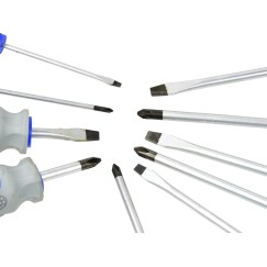 Wkrętaki 10el.CRV GEKO (szaro-niebieskie)(10)