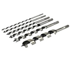 Zestaw 6szt.wierteł do drewna 6-25/230mm drewn.walizka(10)