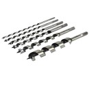 Zestaw 6szt.wierteł do drewna 6-25/230mm drewn.walizka(10)