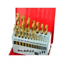 Kpl.wierteł 19szt.1-10mm HSS TiN met.box(40/80)