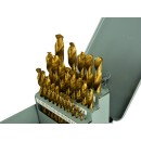 Kpl.wierteł 28szt.1,5mm-13mm HSS TiN GEKO Profi met.box(20)