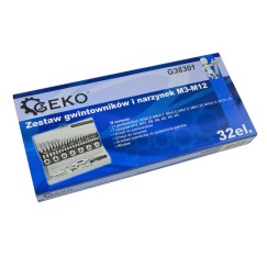 Zestaw gwintowników i narzynek M3-M12  32el. (10)