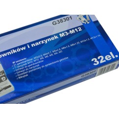 Zestaw gwintowników i narzynek M3-M12  32el. (10)