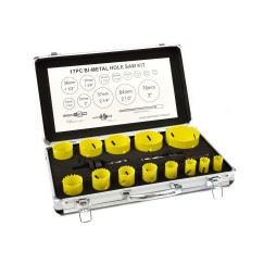 Zestaw otwornic Bimetal do metalu i drewna 17el/aluminiowa walizka/(5)