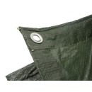 Bâche robuste verte 10x15m en polypropylène avec œillets en aluminium, imperméable et anti-moisissure, idéale pour une utilisati