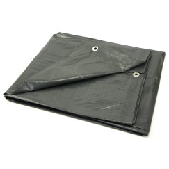 Bâche 4x8m épaisse grise 120g/m² en polypropylène, imperméable et résistante aux moisissures, avec œillets en aluminium tous les