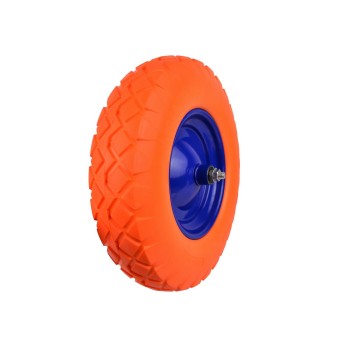 Koło do taczki 4.00-8 pełne PU orange/(5)