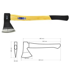 Siekiera PROFI 1250Gx24" (drewniany trzonek) (6/12)