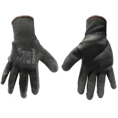 Rękawice ochronne GEKON r.9/latex,czarne grube/(12/240)