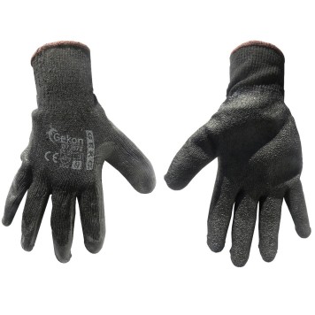 Rękawice ochronne GEKON r.9/latex,czarne grube/(12/240)