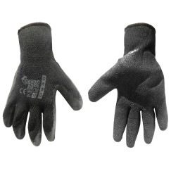 Rękawice ochronne GEKON r.10/latex,czarne grube/(12/240)