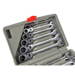 Klucze p-o z łamane grzechotką 8-19mm 12el./walizka/(8)