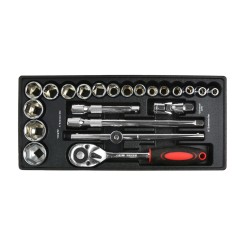 Wkład- Zestaw nasadek z grzechotką 1/2" 10-32mm CRV (5)