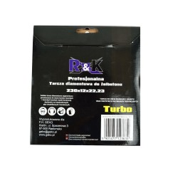 Tarcza diam. do żelbetonu 230x12x22.23mm Turbo Professional R&K (25)