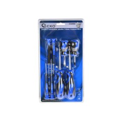 Zestaw 8 wkrętaków płaskie:2-6mm krzyżak:ph0-2 GEKO (10/20)