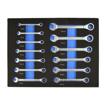 Wkład- zestaw kluczy z grzechotką 13el. 8-22mm (6)