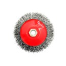 Szczotka druciana obrot.boczna 125mm M14 drut karbowany stalowy(60)