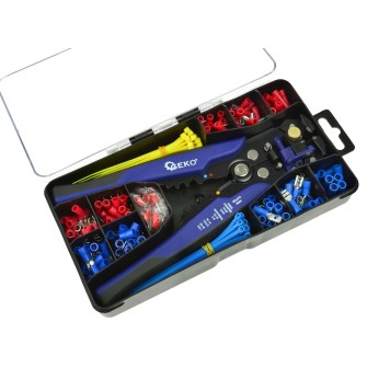 Ściągacz izolacji wielofunkcyjny + zestaw konektorów i opasek 260el.(5/20)