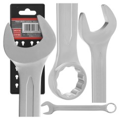 Klucz płasko-oczkowy satynowany 50mm CRV - CS DIN3113A(2/12)