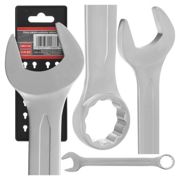 Klucz płasko-oczkowy satynowany 50mm CRV - CS DIN3113A(2/12)