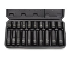 Zestaw nasadek udarowych długich i krótkich 1/2" 10-19mm 20szt (10)