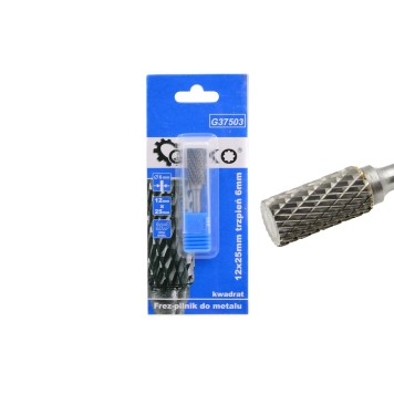 Frez pilnik do metalu z węglika wolframu 12x25mm trzpień 6mm (kwadrat) (200)