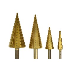 Zestaw wierteł stożkowych HSS TiN 4el.(4-12,4-20,4-32,4-39) Alu.op.(20)