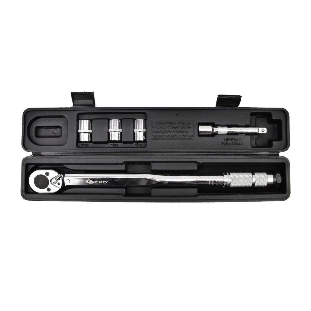 Klucz dynamometryczny 1/2"  28-210Nm + nasadki i przedłużka (10)