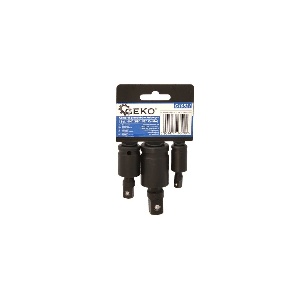 Kpl. przegubów kulowych 3el. 1/4" 3/8" 1/2"  CR-Mo (60)