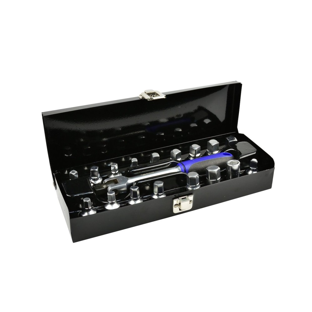 Kpl. kluczy do korków oleju 3/8" 18szt./walizka metalowa/ (10)
