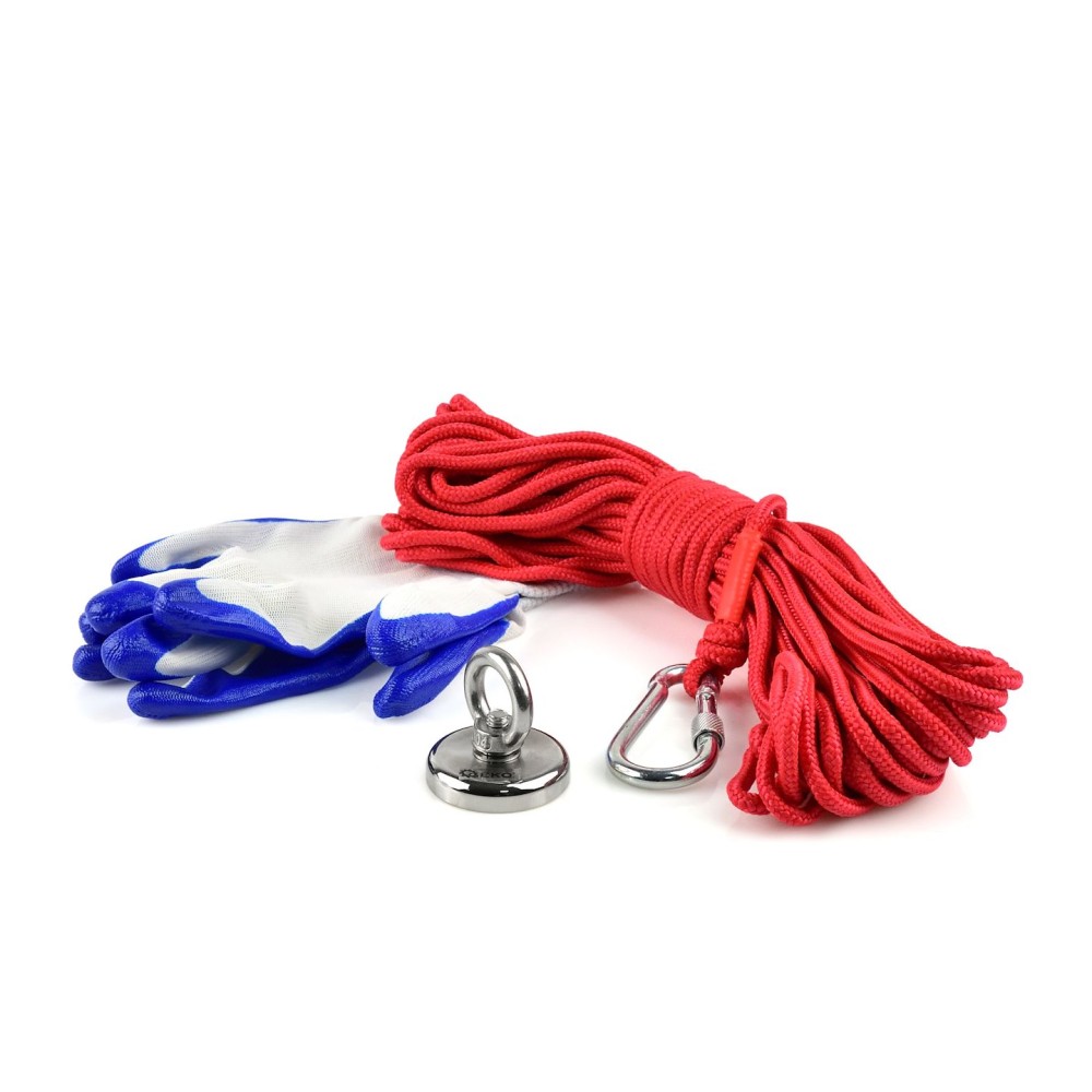 Magnes neodymowy 50kg - zestaw z liną 20m i rękawicami (18)