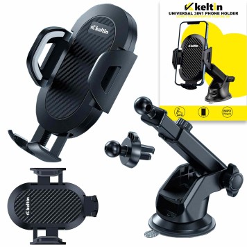 Uchwyt teleskopowy do telefonu 3w1 - szyba, kokpit, kratka nawiewu (100)