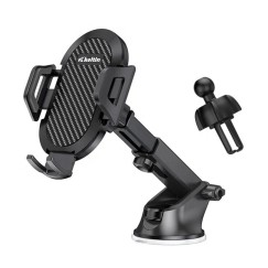 Uchwyt teleskopowy do telefonu 3w1 - szyba, kokpit, kratka nawiewu (100)