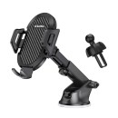 Uchwyt teleskopowy do telefonu 3w1 - szyba, kokpit, kratka nawiewu (100)