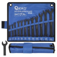 Klucze płasko-oczkowe CRV-czarne 6-22mm 12el. (20)