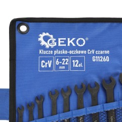 Klucze płasko-oczkowe CRV-czarne 6-22mm 12el. (20)