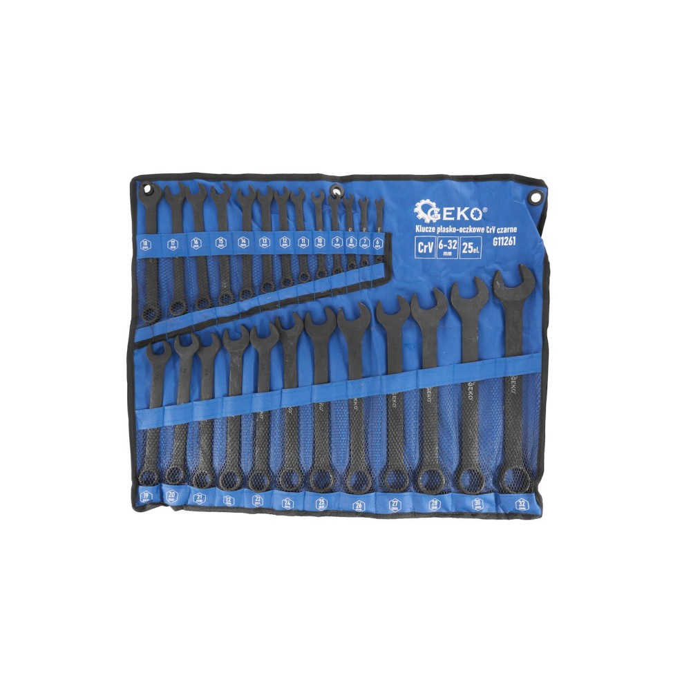 Klucze płasko-oczkowe CRV-czarne 6-32mm 25el. (4)