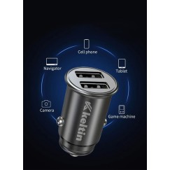 Mini ładowarka samochodowa z funkcją szybkiego ładowania 24W 4,8A (100)