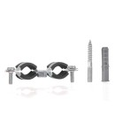 Obejma metalowa z gumą do rur podwójna 3/8" 15-19mm (200)