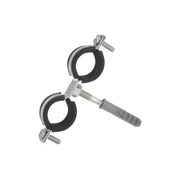 Obejma metalowa z gumą do rur podwójna 1" 32-36mm (200)