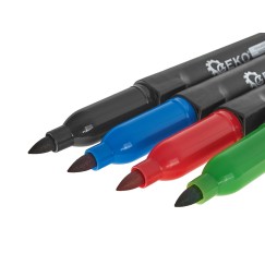 Marker budowlany permanentny mix kolor gruby - zestaw 4 szt (12/144)