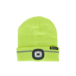 Czapka zimowa z odblaskiem akumulatorowa z lampką LED (żółta) (100)