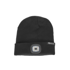 Czapka zimowa akumulatorowa z lampką LED (czarna) (100)