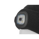 Czapka zimowa akumulatorowa z lampką LED (czarna) (100)