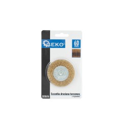 Szczotka druciana tarcz. mosiądz 60mm z trzpieniem (100)